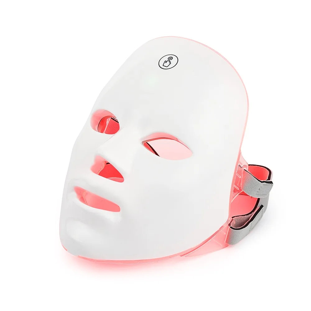 Masque LED Facial 7 Couleurs - Soin Anti-âge & Anti-acné Rechargeable